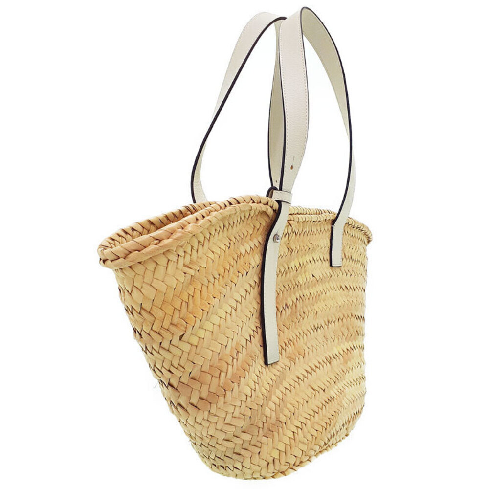 Loewe leaf palm anagram Ibiza leather woven calfskin Tan Bag Paula Basket